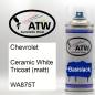 Preview: Chevrolet, Ceramic White Tricoat (matt), WA875T: 400ml Sprühdose, von ATW Autoteile West.